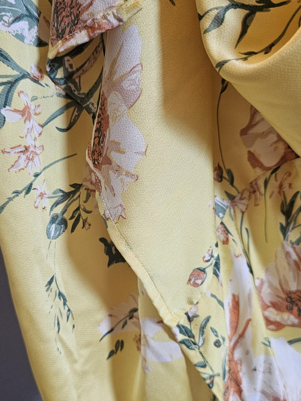 Lulu's Yellow Floral Cowl Midi Slip Dress - Picture 9 of 9